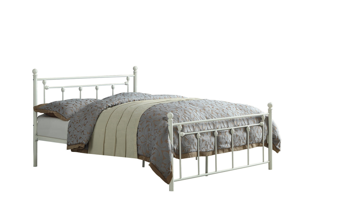 Lia White Full Metal Platform Bed