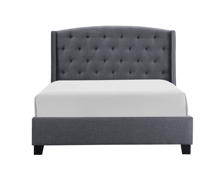 Eva Gray King Upholstered Bed