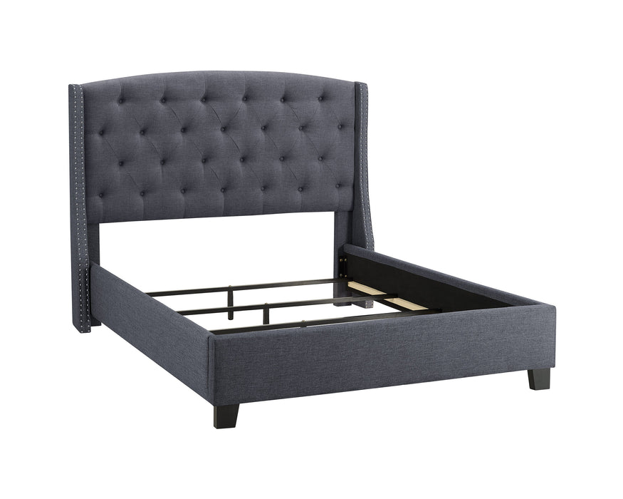 Eva Gray King Upholstered Bed