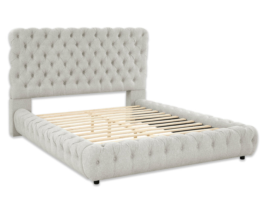 Flory Dove King Upholstered Platform Bed