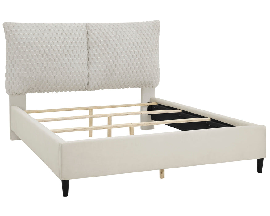 Violet Whote Dove King Upholstered Bed