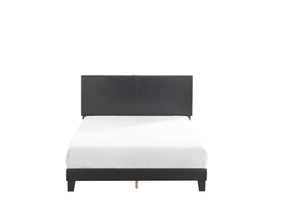 Yates Black PU Leather King Upholstered Platform Bed