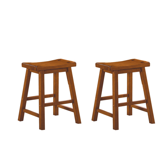 Saddleback Oak Dining Stool, RTA, Set of 2