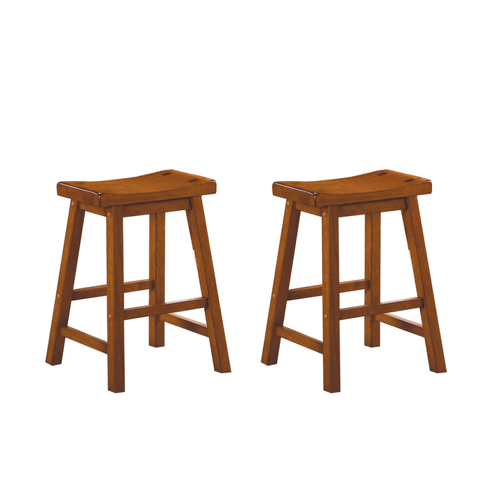 Saddleback Oak Counter Height Stool, Set of 2