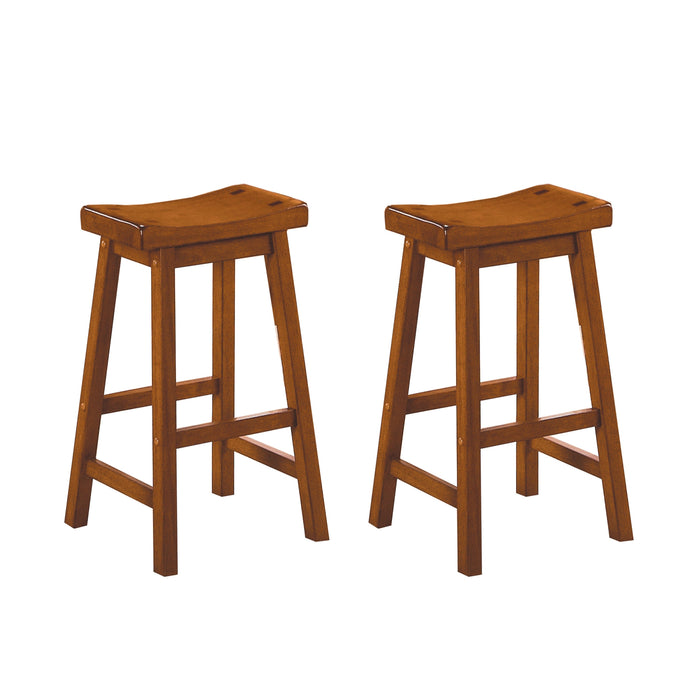 Saddleback Oak Pub Height  Stool, RTA, Set of 2