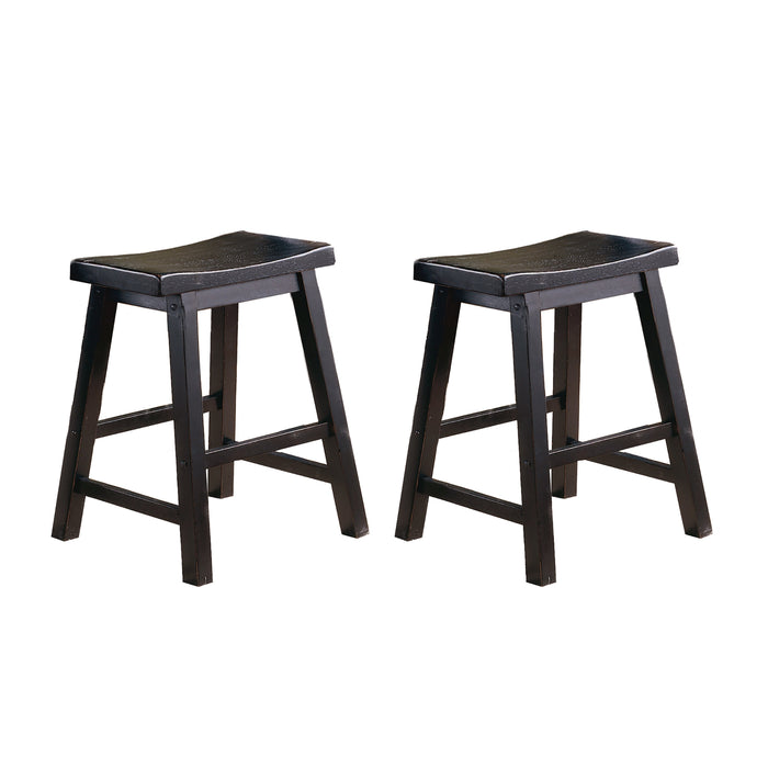 Saddleback Black Dining Stool, RTA, Set of 2