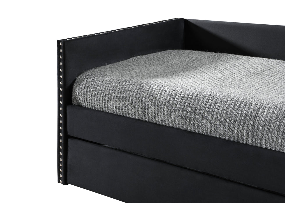 Sadie Black Velvet Twin Daybed