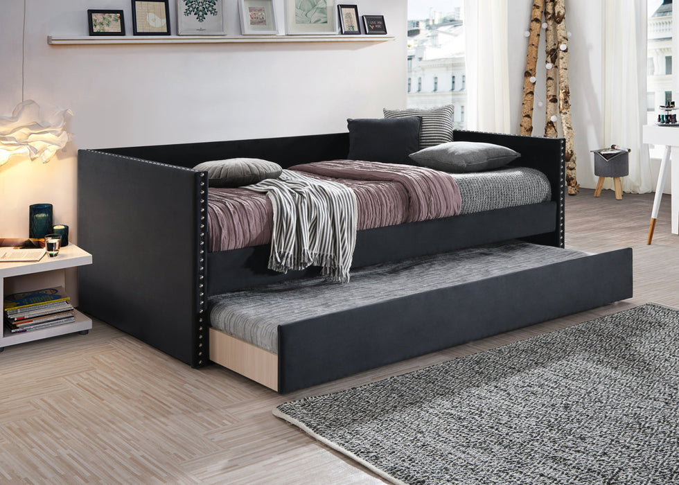 Sadie Black Velvet Twin Daybed