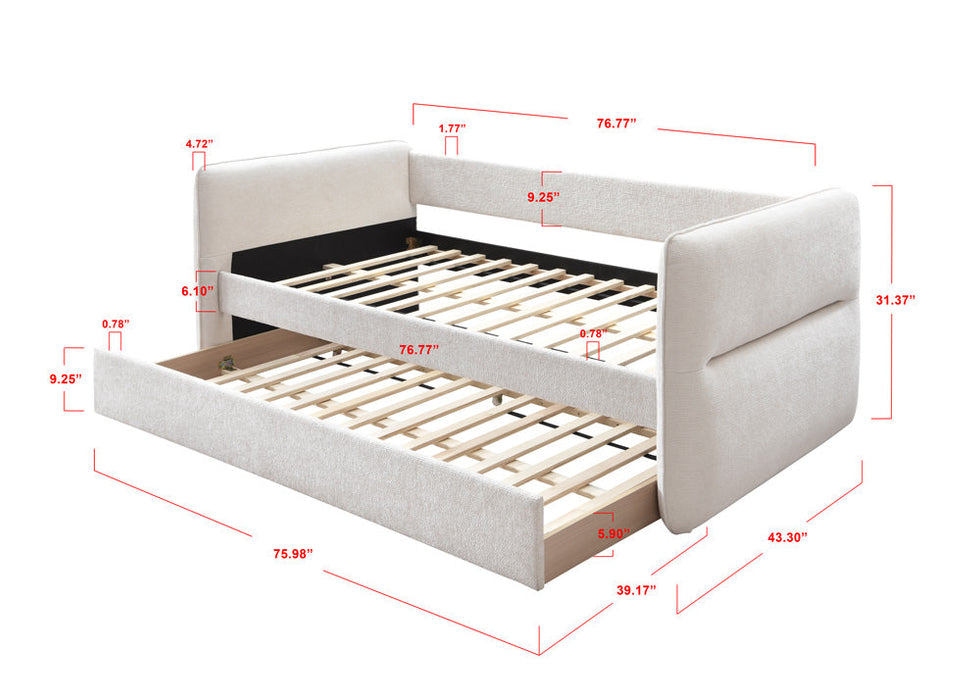 Philipa Oatmeal Twin Daybed with Trundle