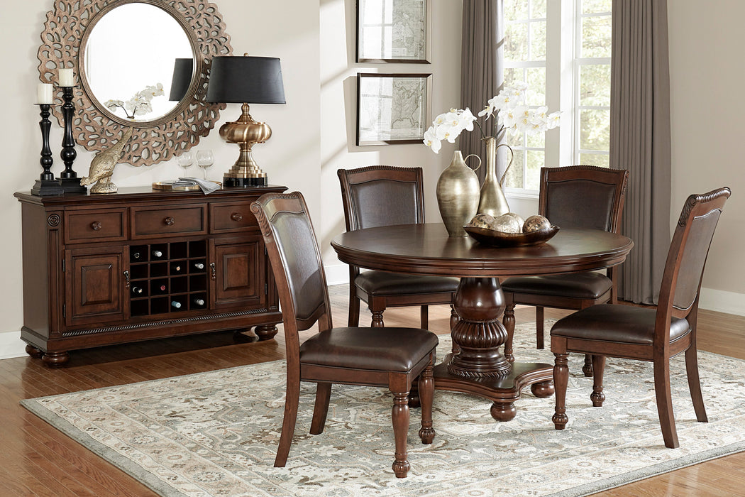 Lordsburg Brown Chery Round Dining Table