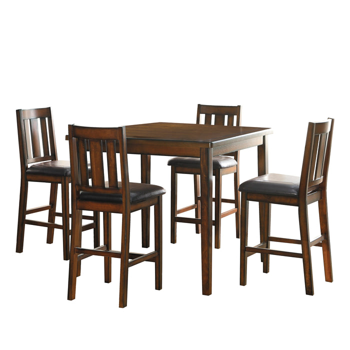 Delmar Burnished Brown 5-Piece Counter Height Set