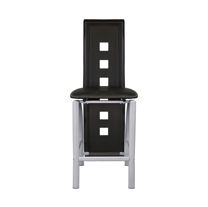 Sona Black/Silver Counter Chair, Set of 2