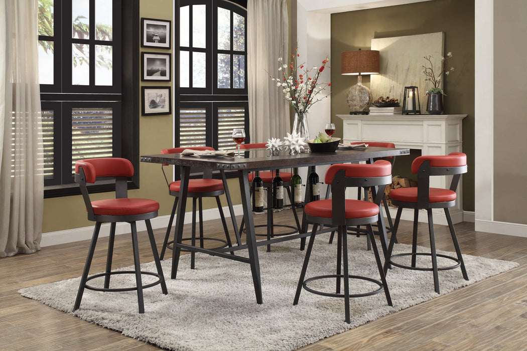 Appert Red/Dark Gray Counter Height Set