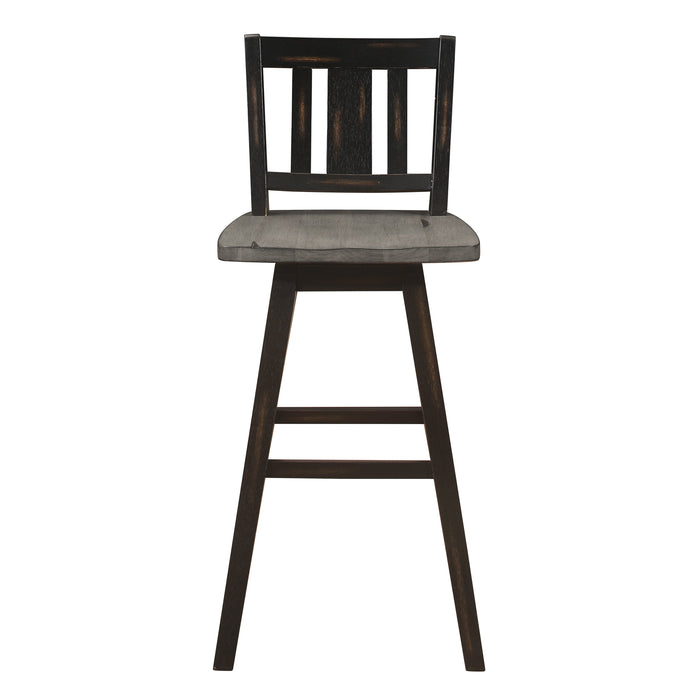 Amsonia Black Swivel Pub Counter Height Chairs, Set of 2