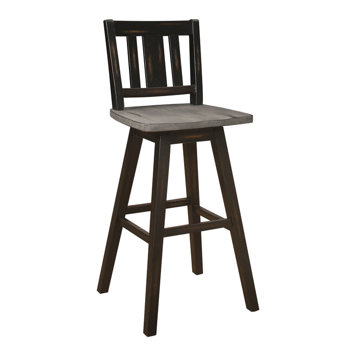 Amsonia Black Swivel Pub Counter Height Chairs, Set of 2