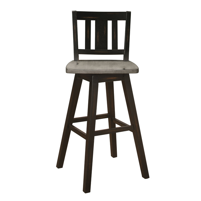 Amsonia Black Swivel Pub Counter Height Chairs, Set of 2