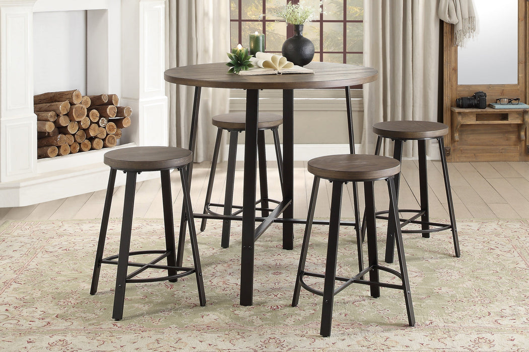 Chevre Brown/Gray Round Counter Height Table