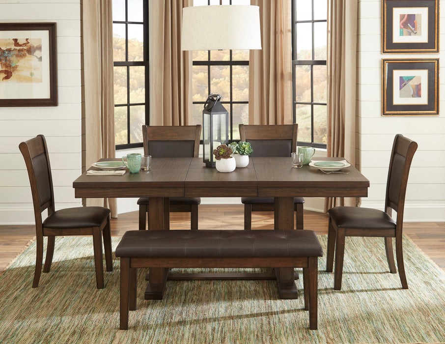 Wieland Rustic Brown Extendable Dining Set