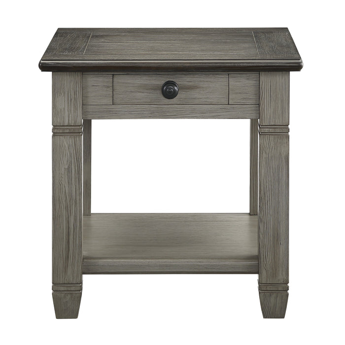 Granby Antique Gray End Table