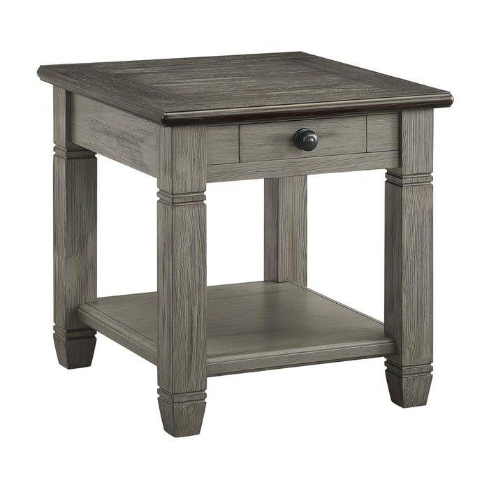 Granby Antique Gray End Table