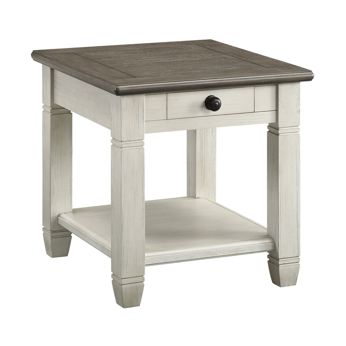 Granby Antique White End Table