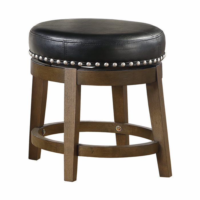 Westby Black/Brown Round Swivel Stool, Black, Set of 2