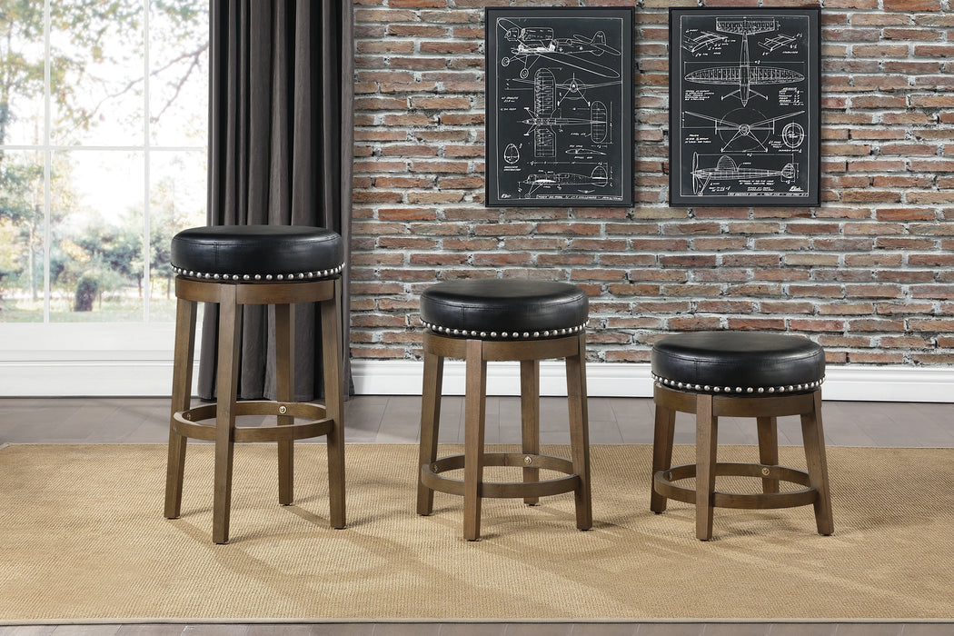 Westby Black/Brown Round Swivel Stool, Black, Set of 2