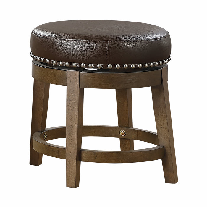 Westby Brown/Brown Round Swivel Stool, Brown, Set of 2