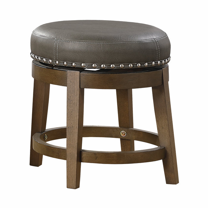 Westby Gray/Brown Round Swivel Stool, Gray, Set of 2