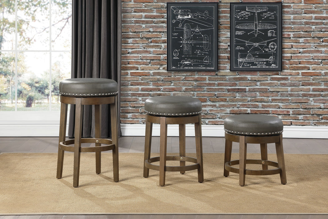 Westby Gray/Brown Round Swivel Counter Height Stool, Set of 2