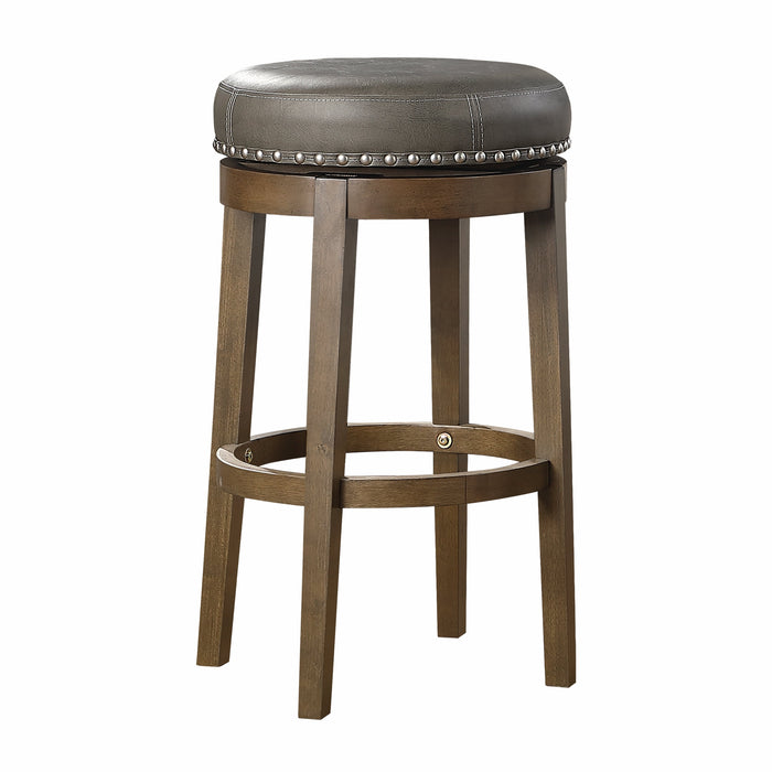 Westby Gray/Brown Round Swivel Pub Height Stool, Set of 2