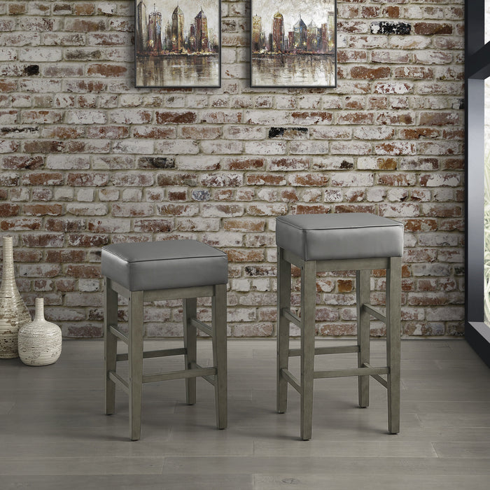 Pittsville Gray/Espresso Pub Height Stool, Set of 2