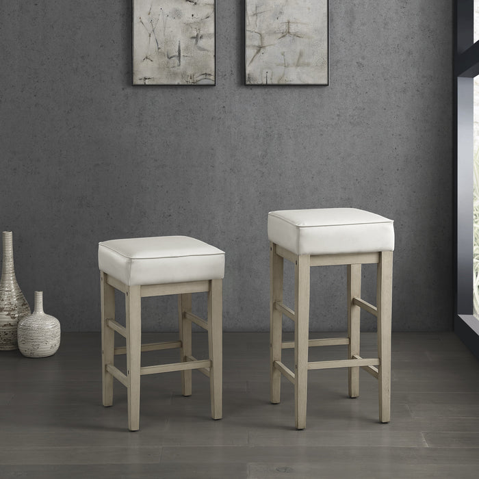 Pittsville White/Espresso Pub Height Stool, Set of 2