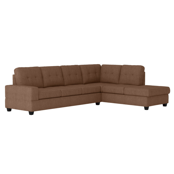 Heights Chocolate Brown  Reversible Sectional with Storage Ottoman