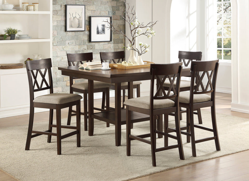 Balin Dark Brown Counter Height Table with Lazy Susan