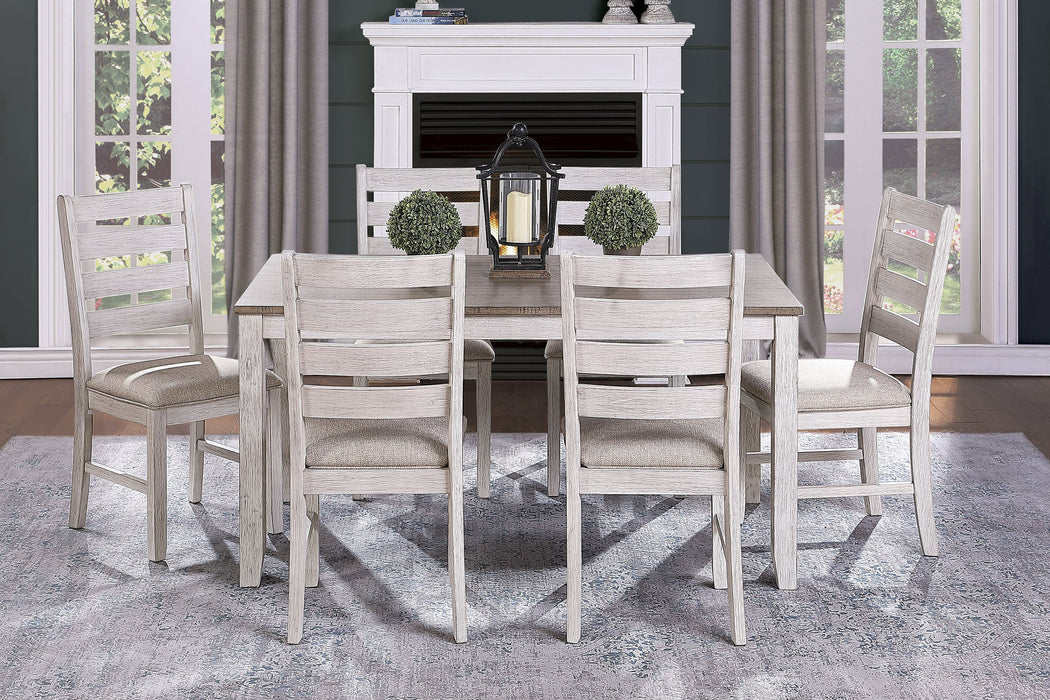 Ithaca Grayish White/Brown Side Chair, Set of 2