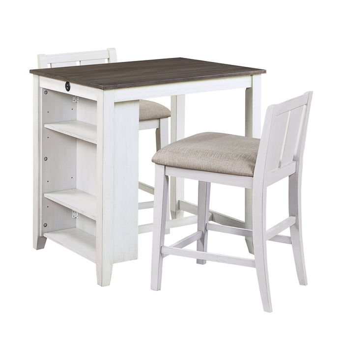 Daye White/Gray 3-Piece Counter Height Set