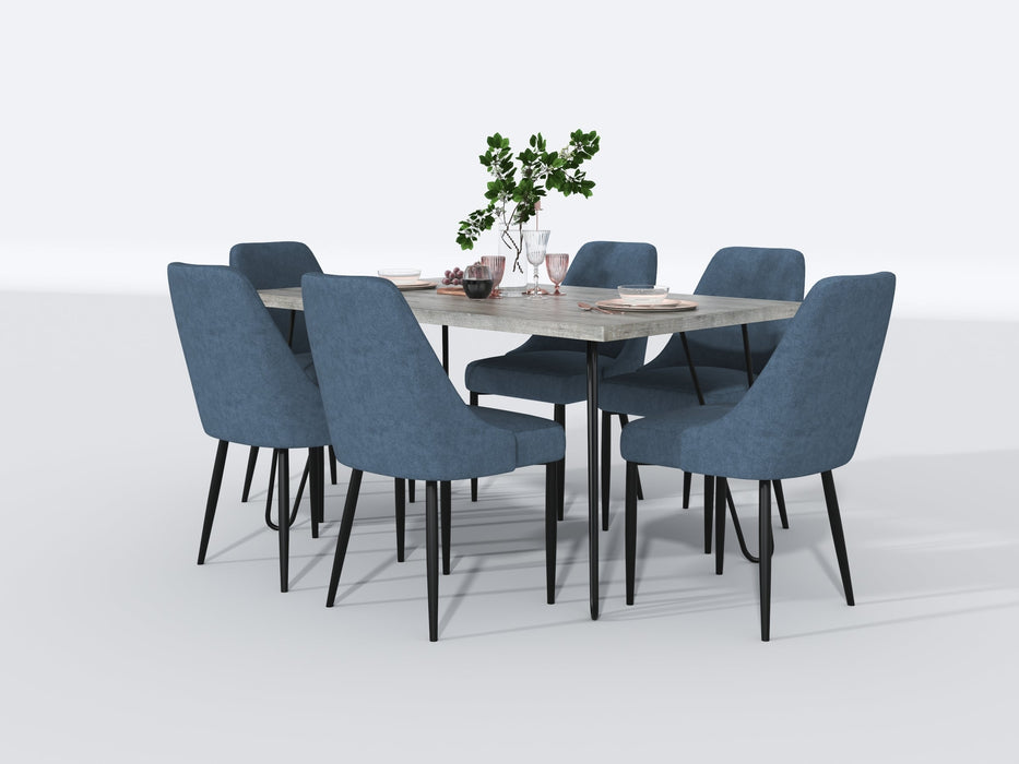 Keene Light Gray/Black Metal Dining Table