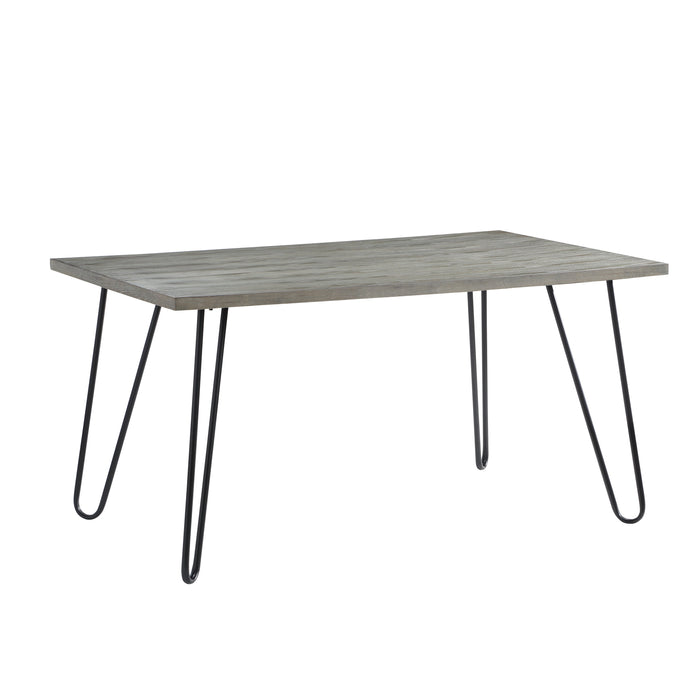 Keene Light Gray/Black Metal Dining Table