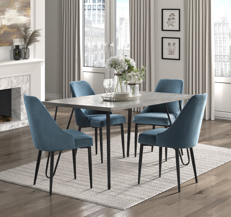 Keene Light Gray/Black Metal Dining Table