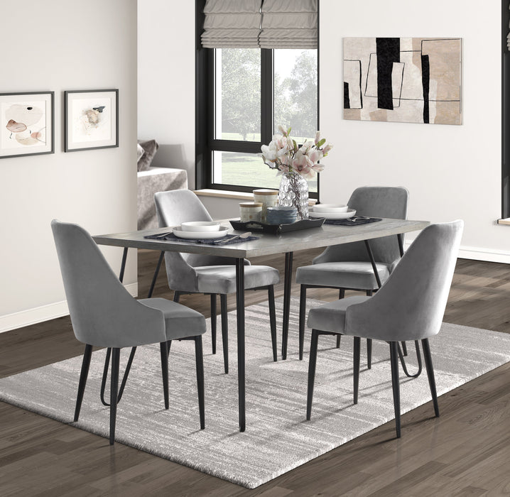 Keene Light Gray/Black Metal Dining Table