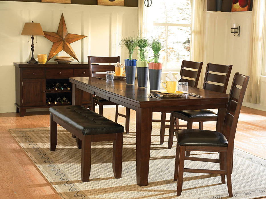 Ameillia Dark Oak Extendable Dining Set