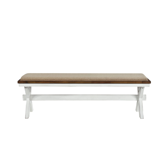 Brunson White/Oak Dining Bench