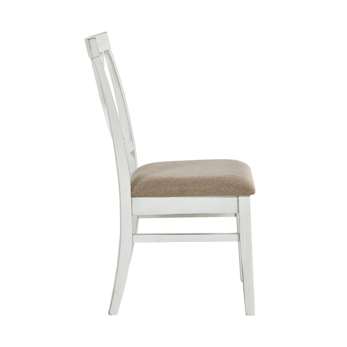 Brunson White/Oak Side Chair, Set of 2