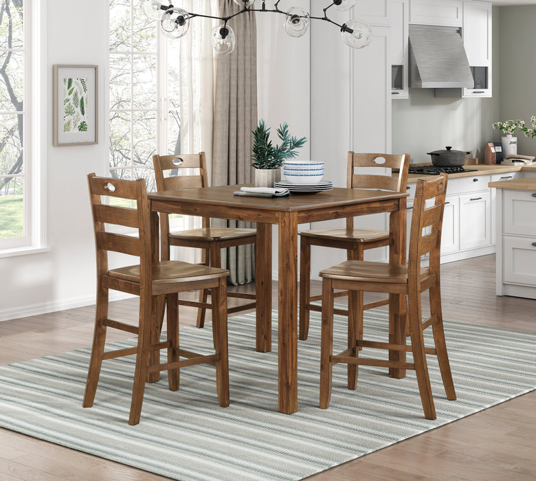 Stowe Walnut 5-Piece Pack Counter Height Set