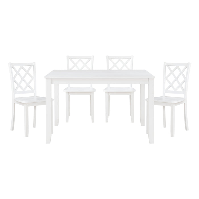 Astoria White 5-Piece Pack Dinette Set