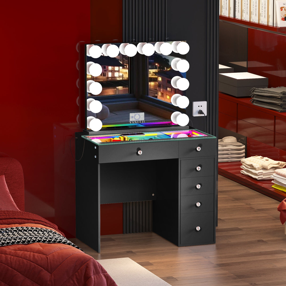 VANITII Mini Diana Vanity Set -6 Storage Drawers with Mirror