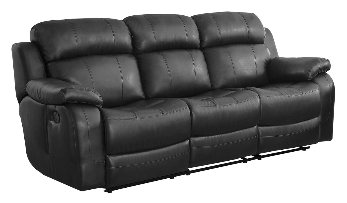 Marille Black Bonded Leather Reclining Sofa