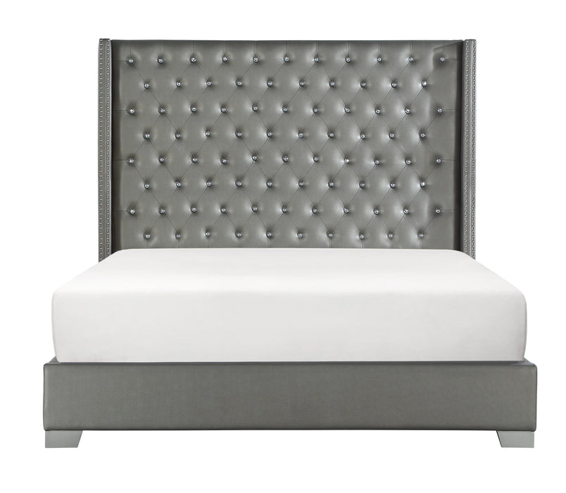 Franco Silver Queen Upholstered Bed