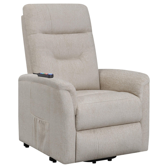 Henrietta Power Lift Recliner with Storage Pocket Beige image